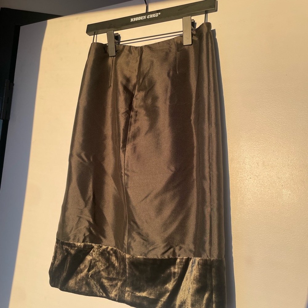 Vintage Silk Velvet Midi Skirt